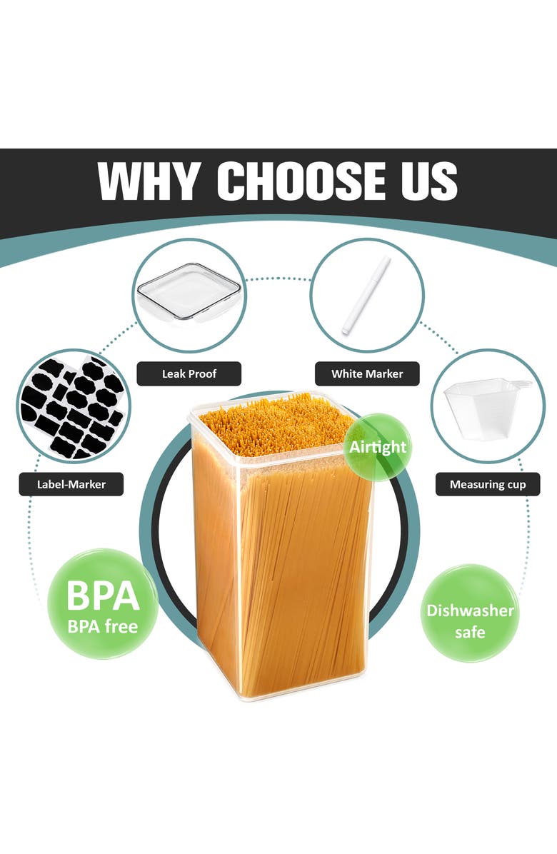 SORBUS 4-Pack Airtight Dry Food Storage Containers, Alternate, color, Clear