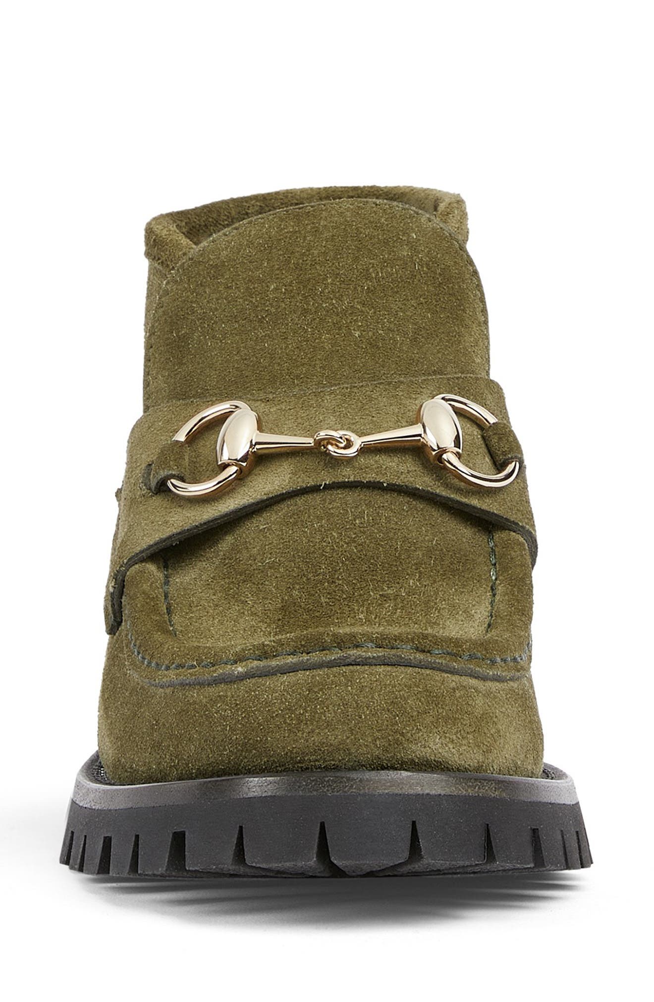 Sylke Loafer Bootie, Alternate, color, DARK GREEN