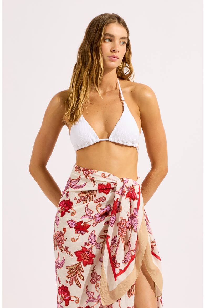 Summer Chintz Cotton Sarong, Alternate, color, ECRU