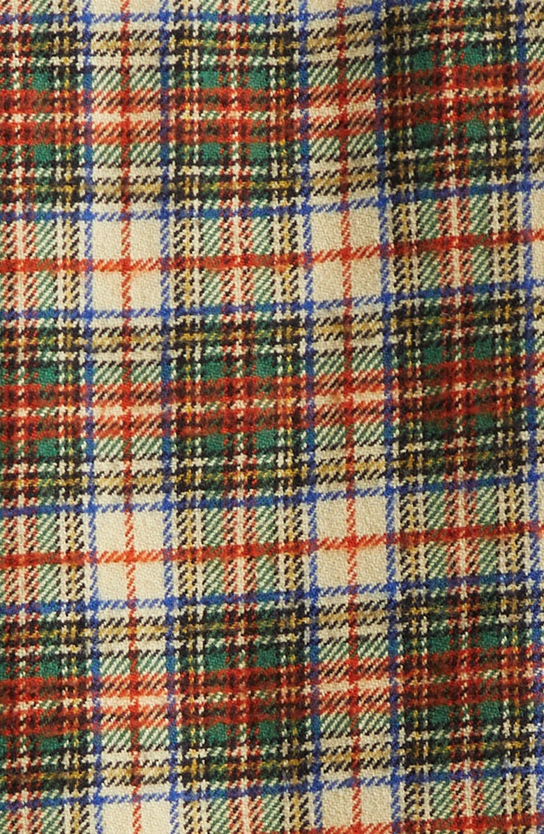 Double RL Plaid Wool Blend Twill Work Shirt, Alternate, color, Cream/ Green