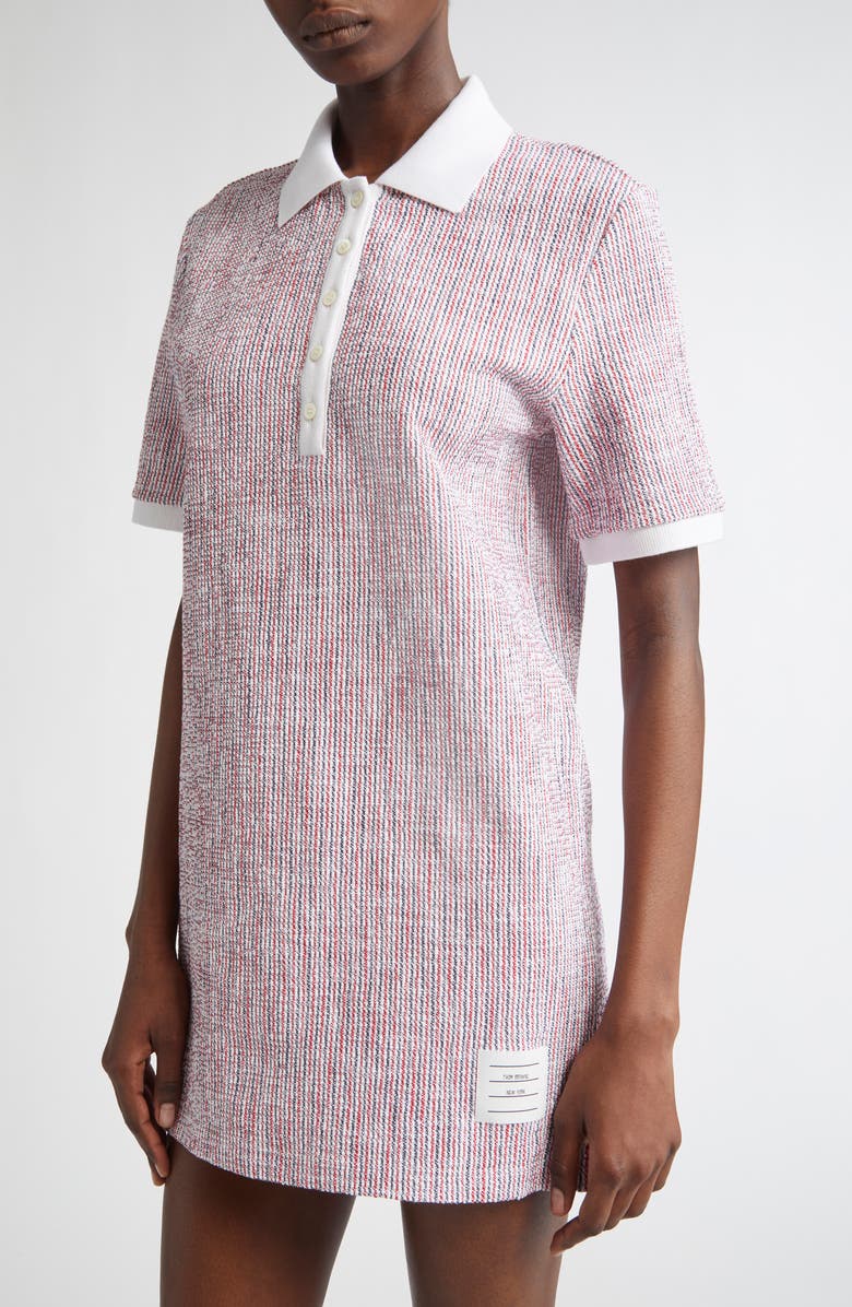 Thom Browne RWB Tweed Polo Dress, Alternate, color,