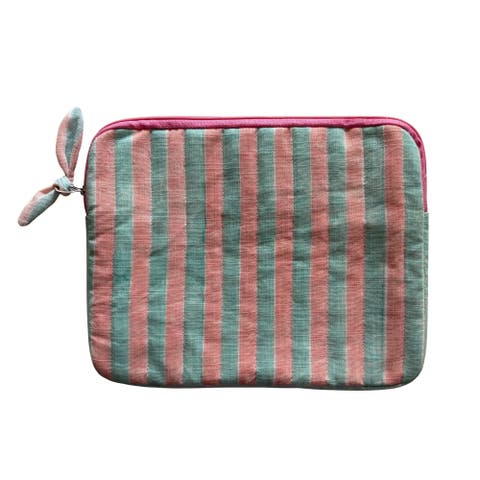 Quilted Cotton iPad Tablet Sleeve with Hand Block Print