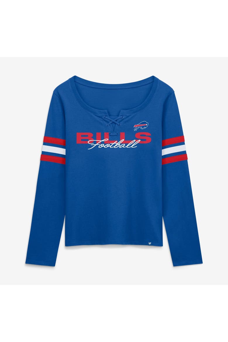 Women's Fanatics  Royal Buffalo Bills Team First Coverage Scheme Lace-Up Long Sleeve T-Shirt, Main, color, Royal
