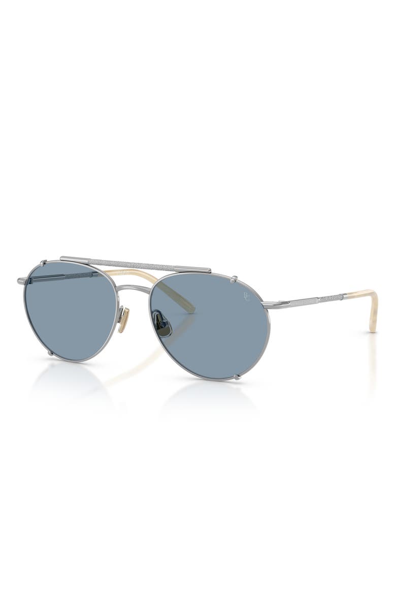Brunello Cucinelli 56mm Pilot Sunglasses, Alternate, color, Silver / Ocean