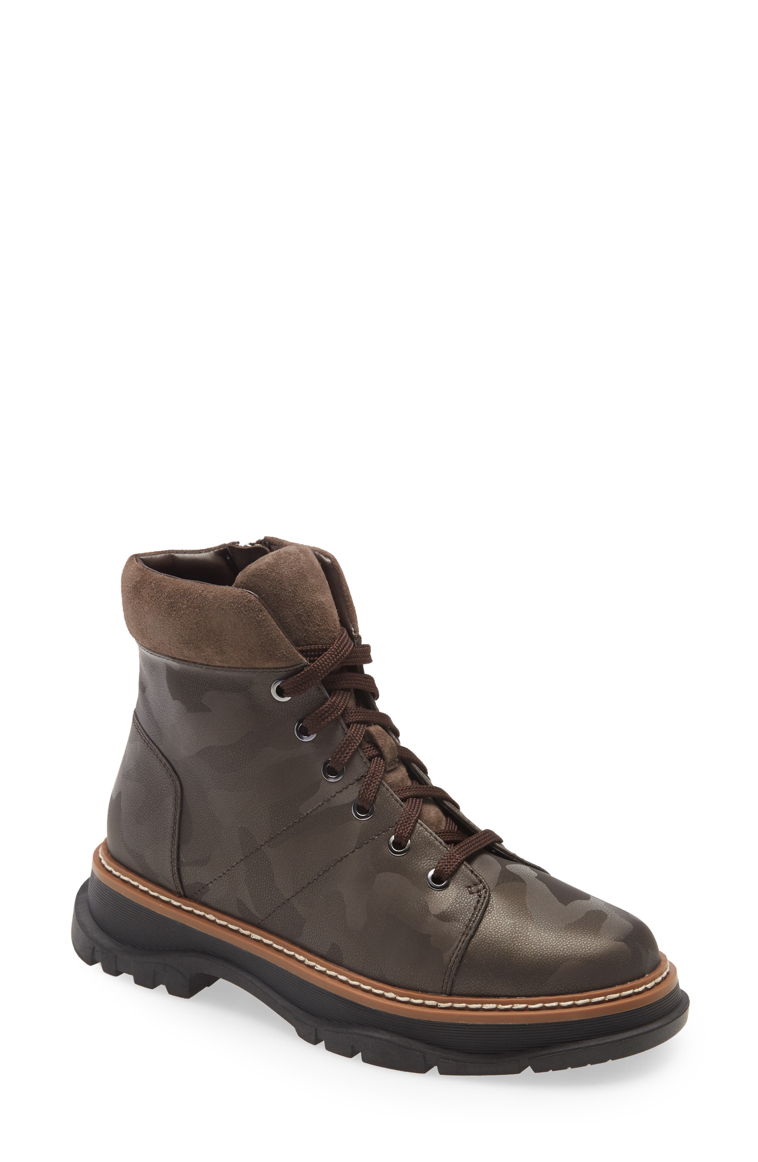  Dark Brown Camo Print Leather