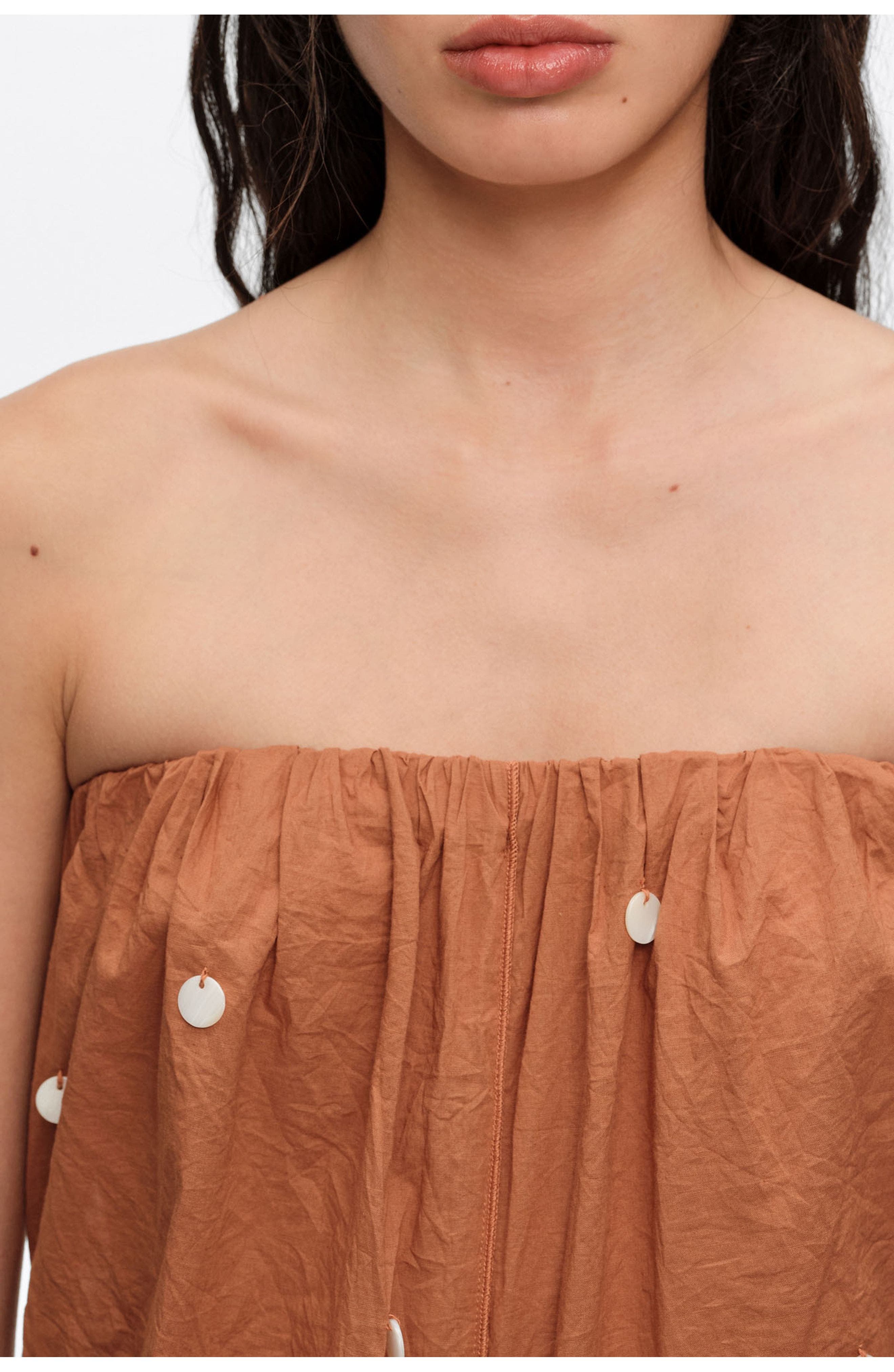 Ruched Strapless Dress - image 4