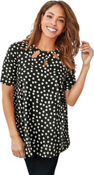 Jessica London Stretch Knit Cutout Swing Tunic
