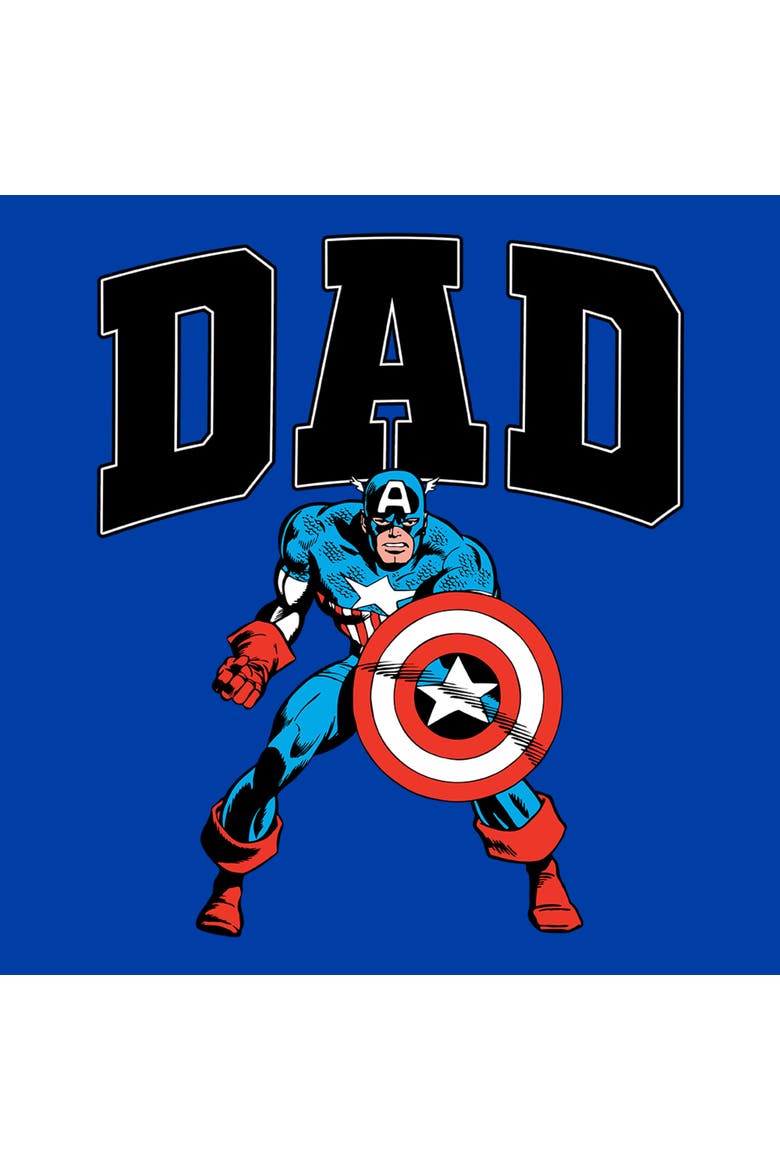 Men's Marvel Dad Is My Captain America  Graphic T-Shirt, Alternate, color, Royal Blue