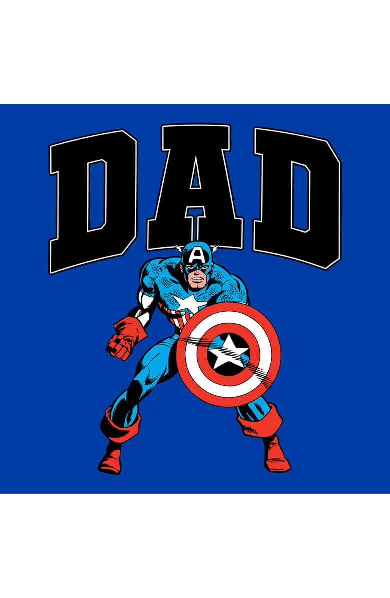 Marvel Men's Marvel Dad Is My Captain America Graphic T-Shirt, Alternate, color, Royal Blue