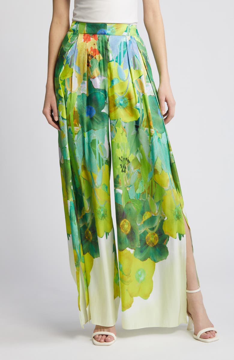 KOBI HALPERIN Alessia Floral Print Wide Leg Pants, Main, color, 