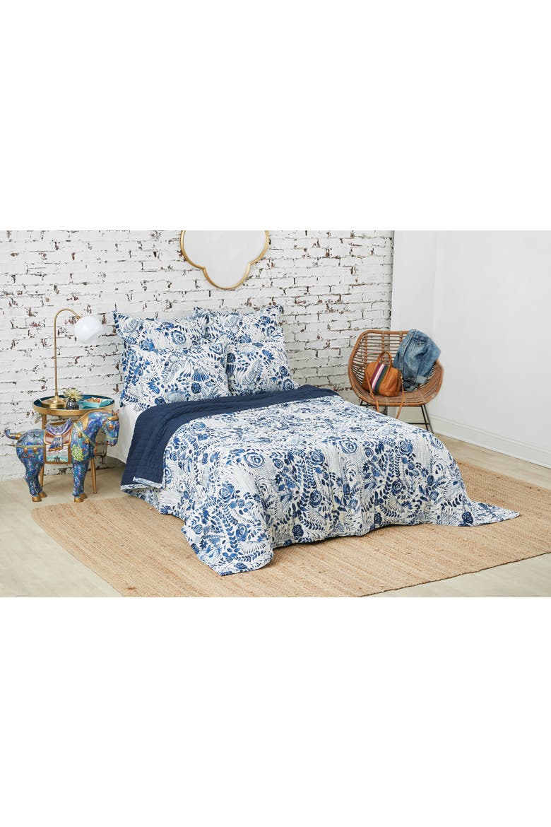 20" x 26" Starla Floral Flowers Decorative Standard Pillow Sham, Alternate, color, Blue