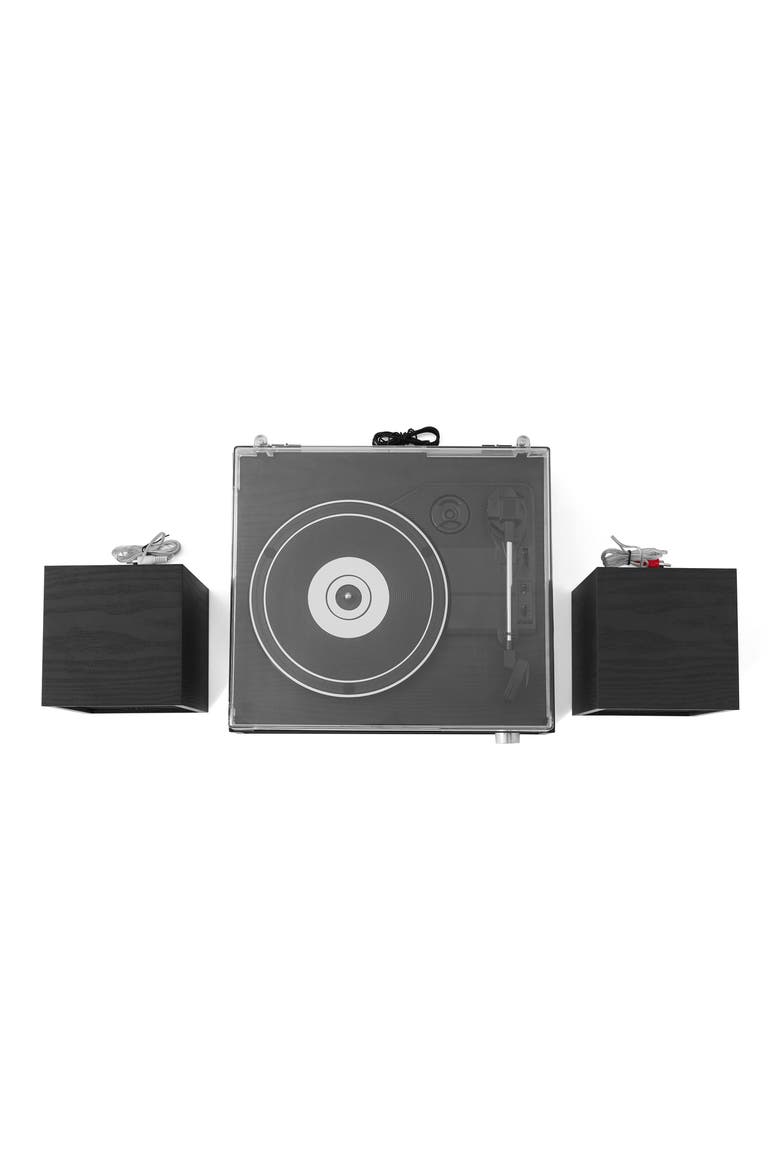 Sloane Record Player & Speakers, Alternate, color, BLACK