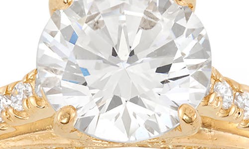 Fuzion Creations Cubic Zirconia Ring In Yellow