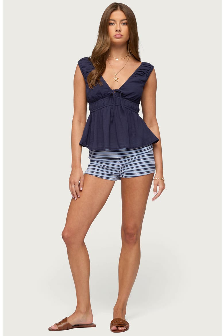 Bertha Sleeveless Babydoll Top, Alternate, color, NAVY
