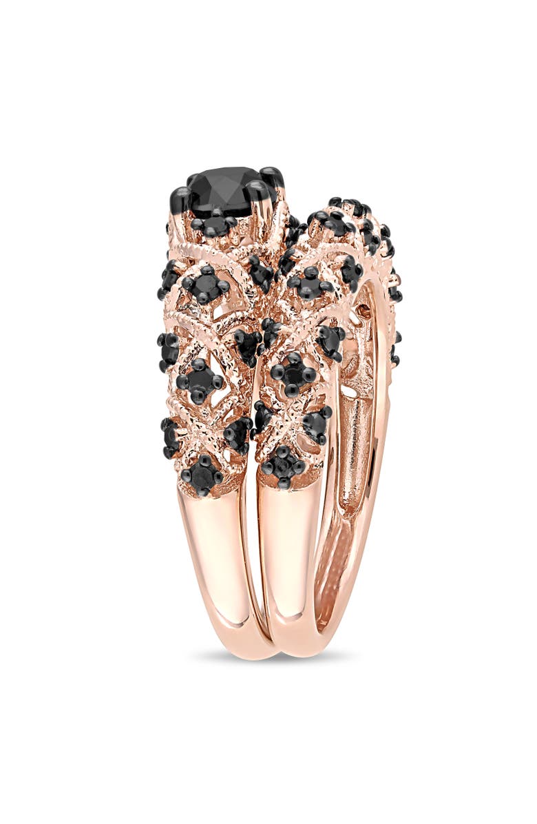 Julianna B. Black Diamond Vintage Bridal Ring Set, Alternate, color, Diamond