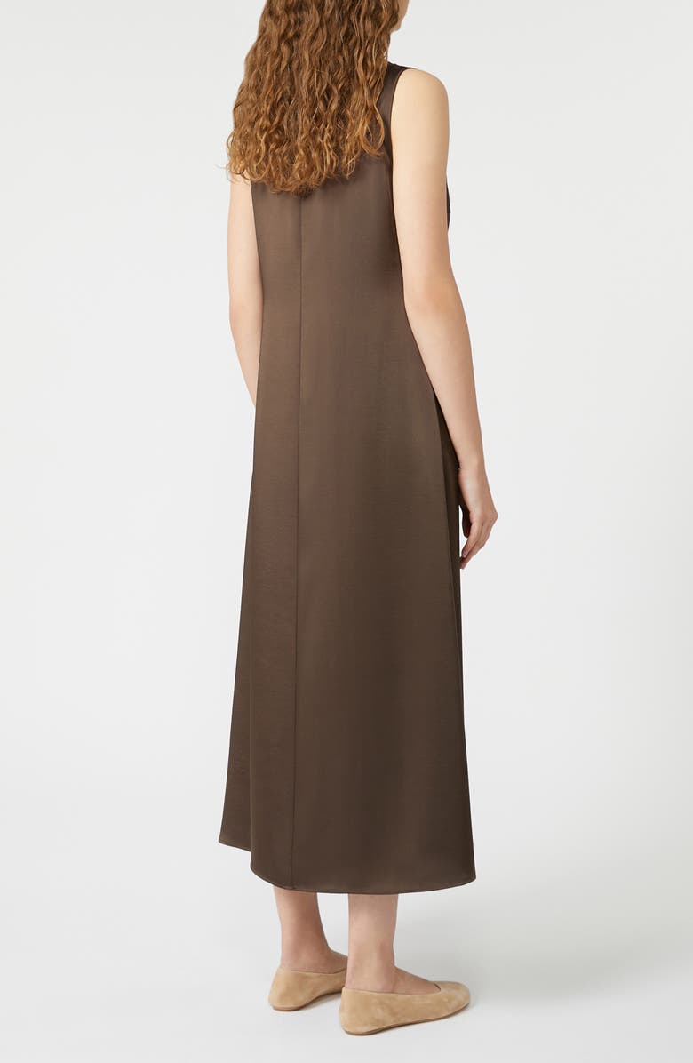 Weekend Max Mara Canossa Sleeveless Satin Dress, Alternate, color, Chocolate