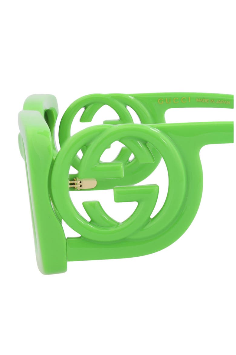 54mm Rectangular Sunglasses, Alternate, color, GREEN GREEN GREY
