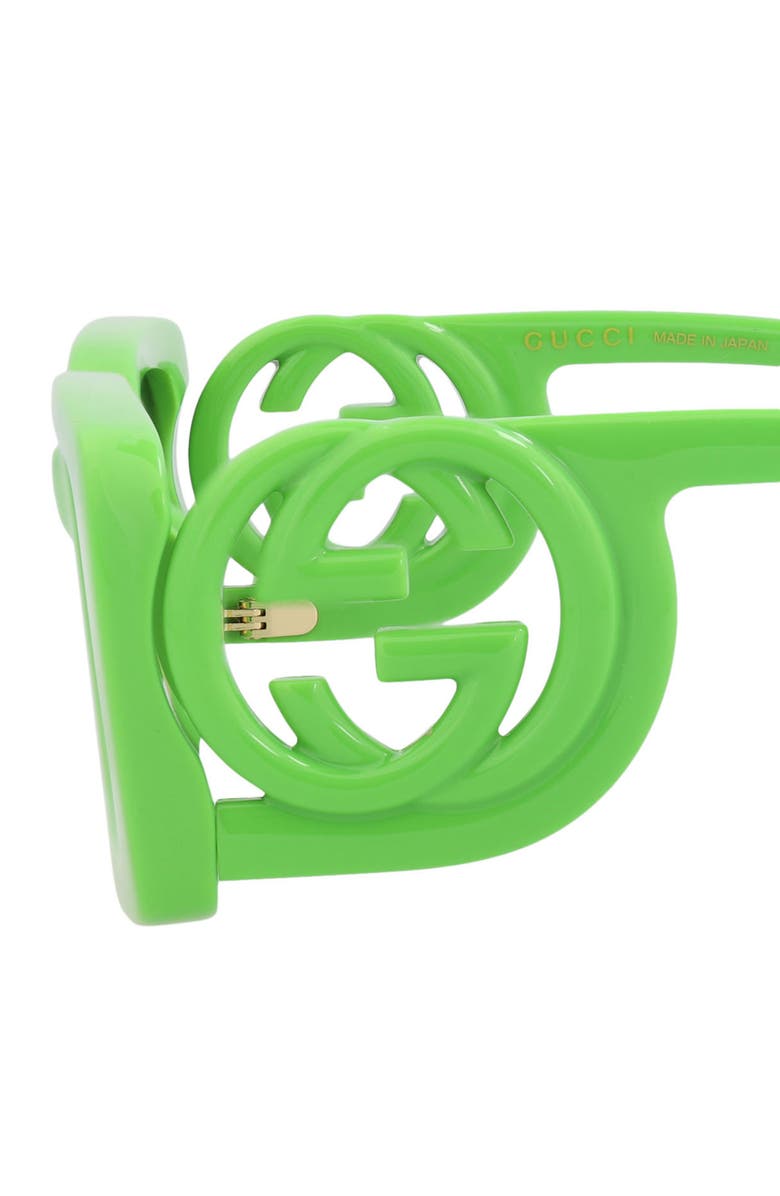 Gucci 54mm Rectangular Sunglasses, Alternate, color, Green Green Grey