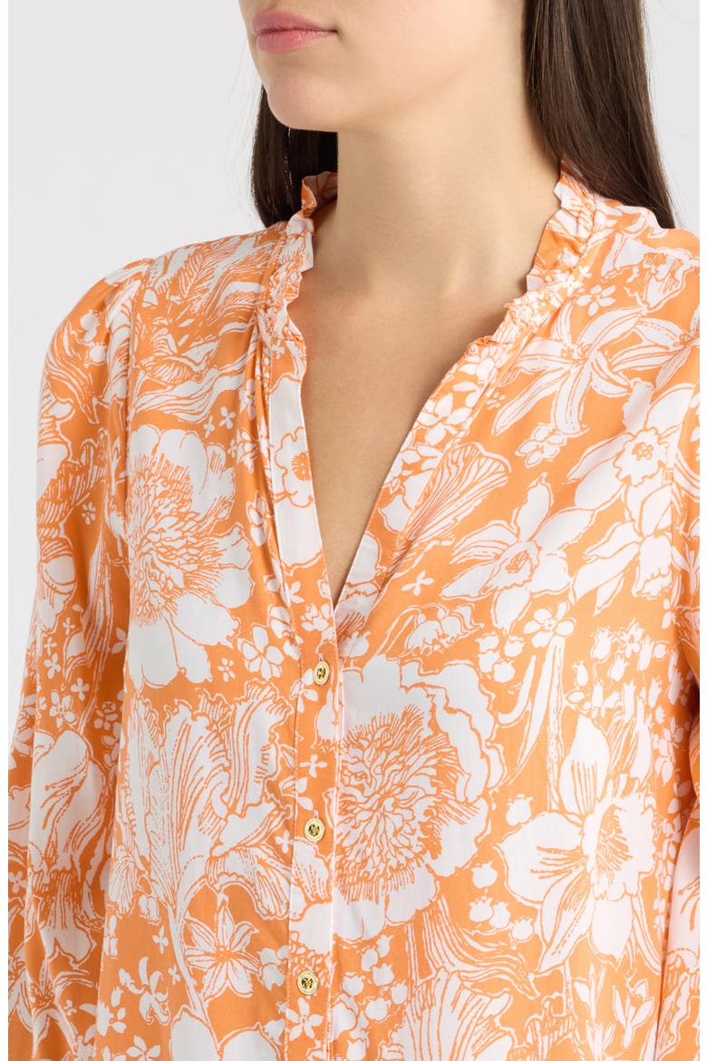 Shaley Tunic Dress, Alternate, color, SUNSET ORANGE BUDDING ROMANCE