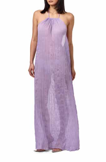 Naked Wardrobe Open Back Plissé Maxi Sundress