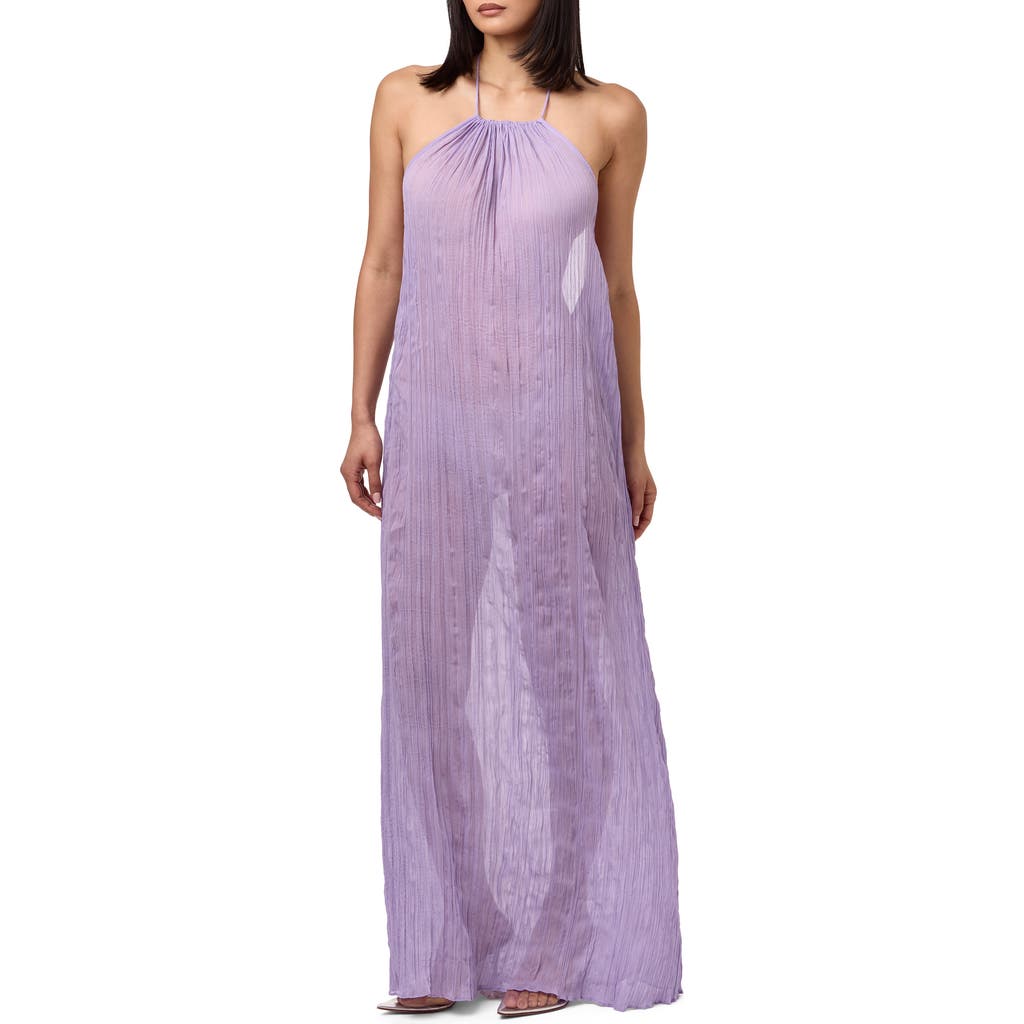 Naked Wardrobe Open Back Plissé Maxi Sundress In Purple