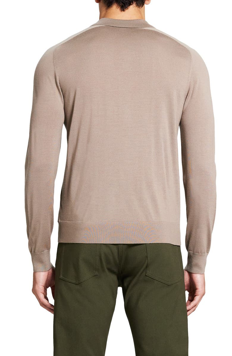 Theory Long Sleeve Wool Polo, Alternate, color,