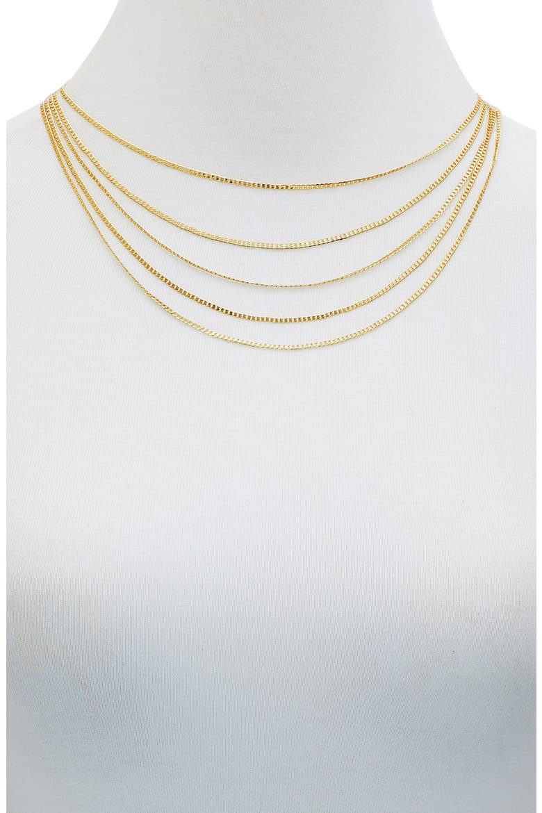 Curb Chain Layered Necklace, Alternate, color, GOLD TONE