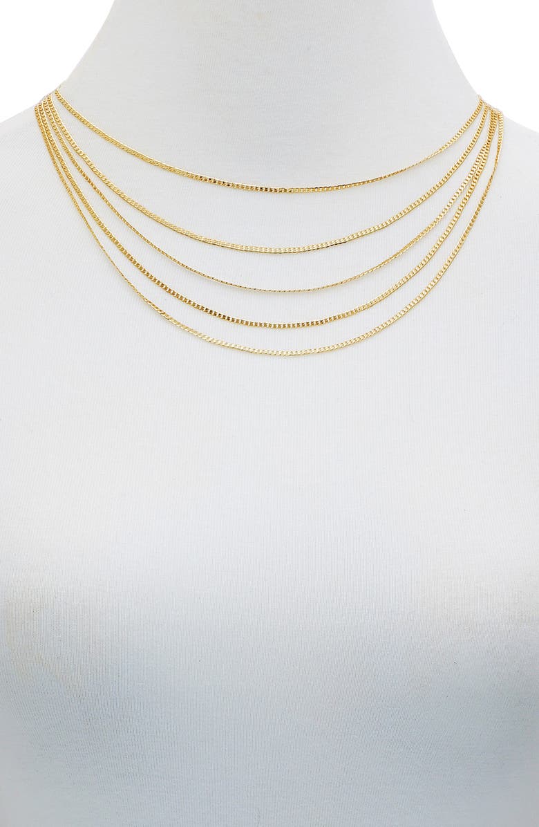 Vince Camuto Curb Chain Layered Necklace, Alternate, color, Gold Tone