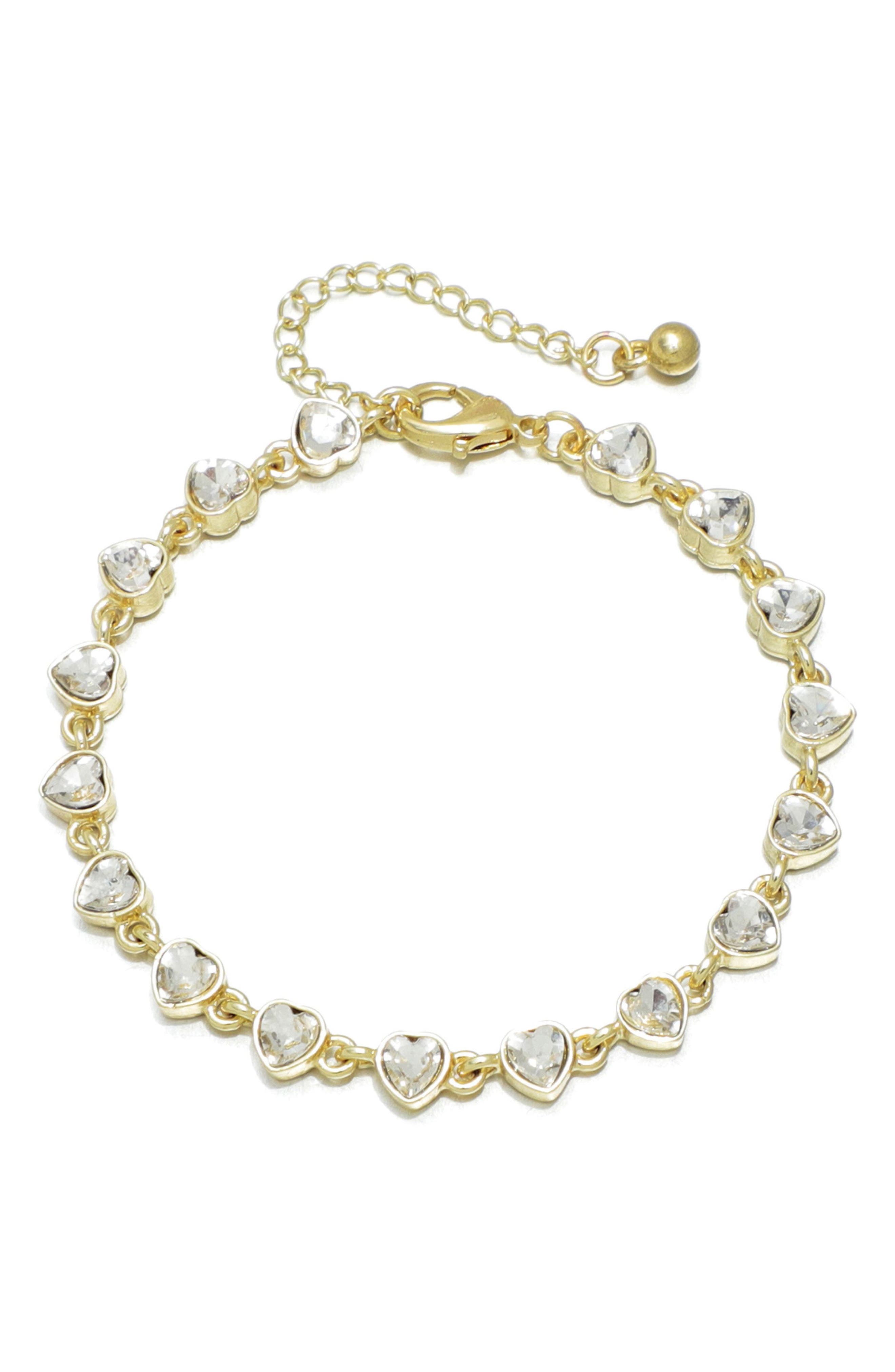 Heart Crystal Link Bracelet