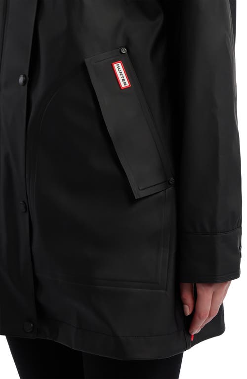 Hunter Acacia Waterproof Rubberized Raincoat In Black