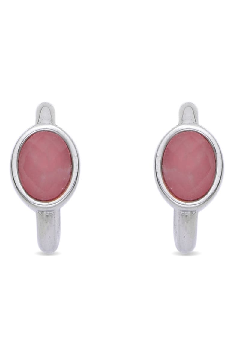 EYE CANDY LOS ANGELES Rose Quartz Hoop Earrings, Alternate, color, 