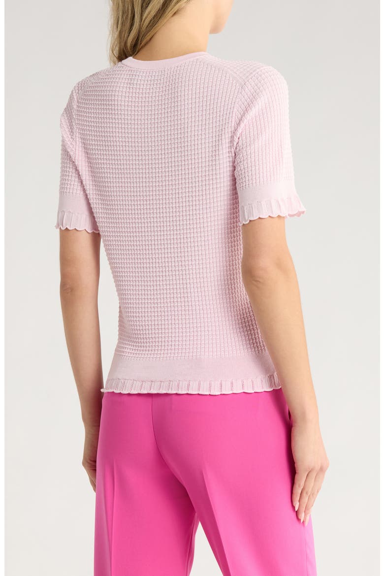 Bristol Lace Trim Waffle Knit Sweater Top, Alternate, color, SOFT PINK