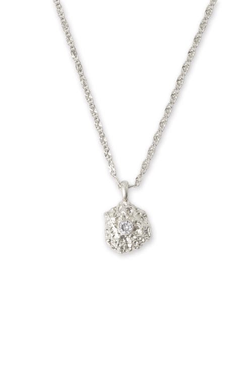 Classicharms Shayla Molten Cubic Zirconia Pendant Necklace In Metallic