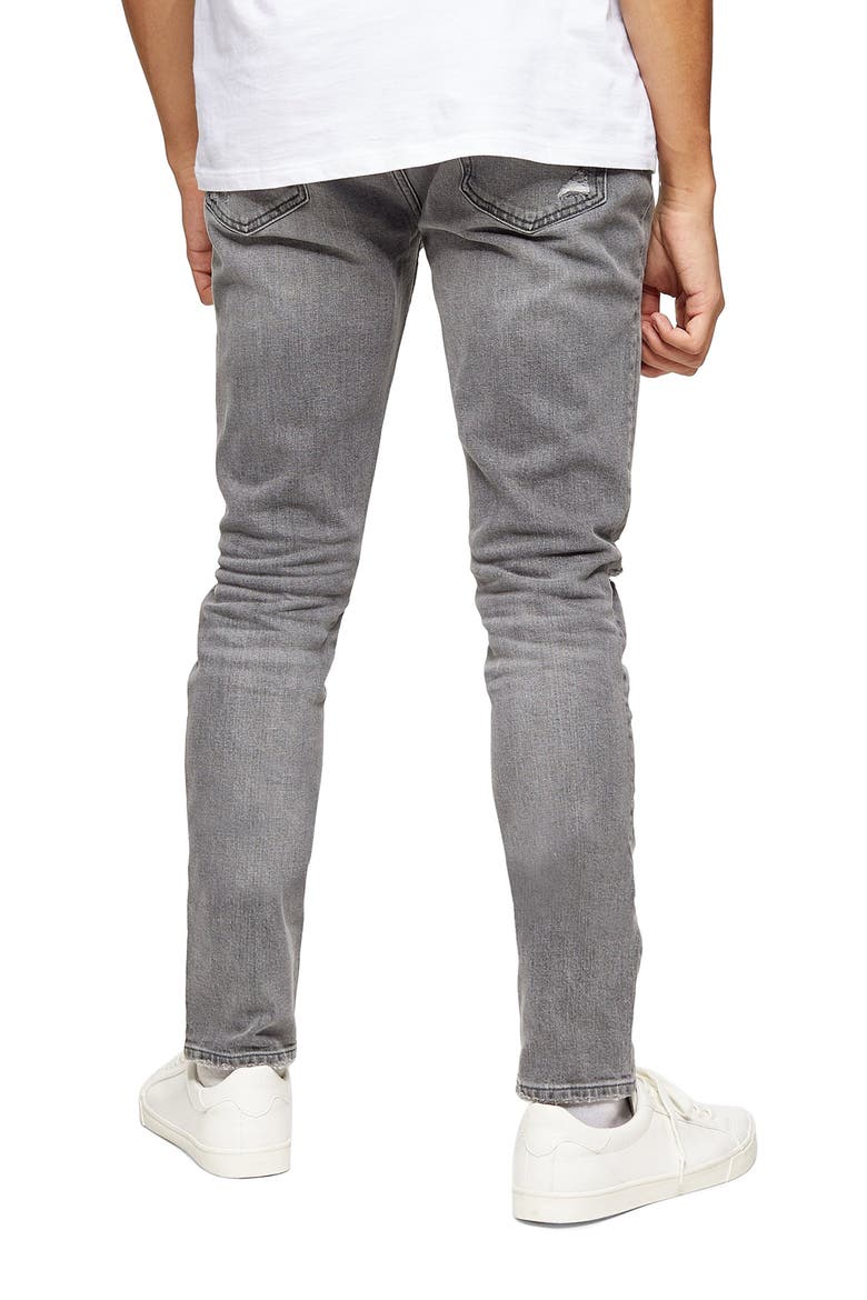 Ripped Skinny Fit Jeans, Alternate, color, GREY