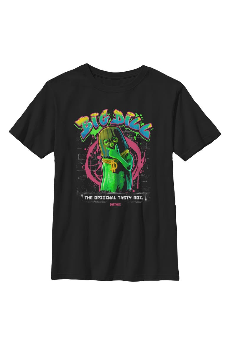 Boy's Fortnite The Original Tasty Boi Graffiti  Graphic T-Shirt, Main, color, Black: Big Dill