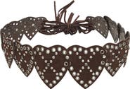 Desigual Studded Heart Leather Belt