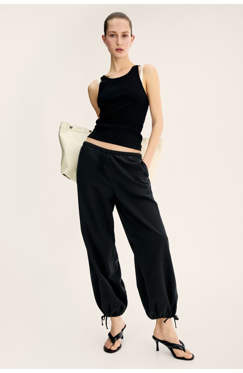 H&M Balloon-leg Denim Trousers, Alternate, color, Black