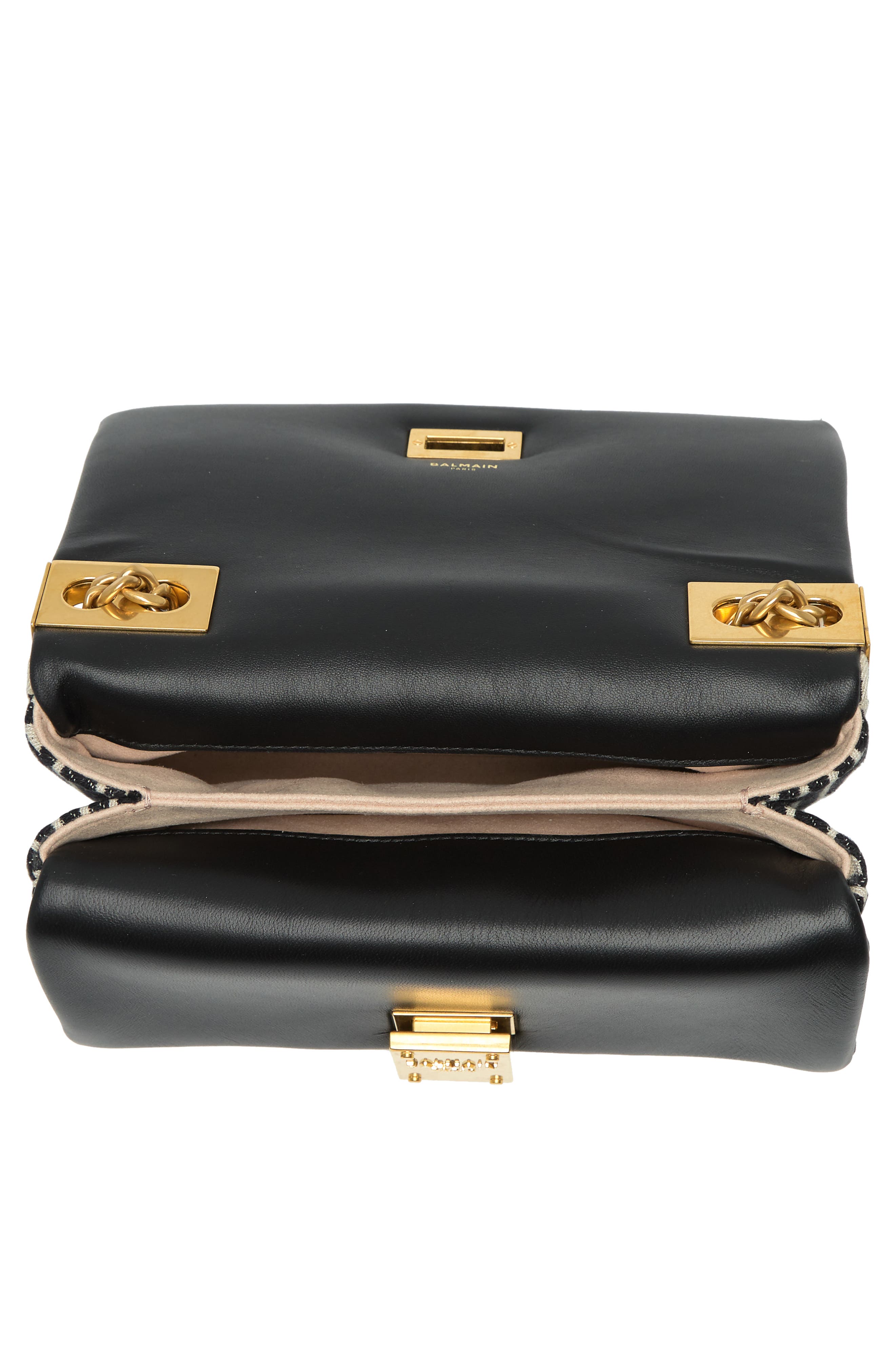 Balmain Small 1945 Soft Monogram Jacquard Crossbody Bag, Alternate, color, 