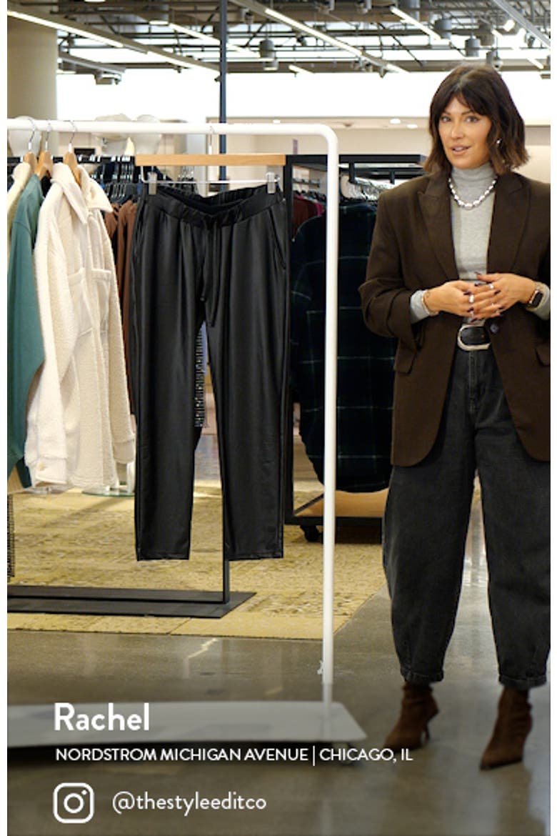 Comfy Cool Foldover Waistband Faux Leather Jogger Pants video