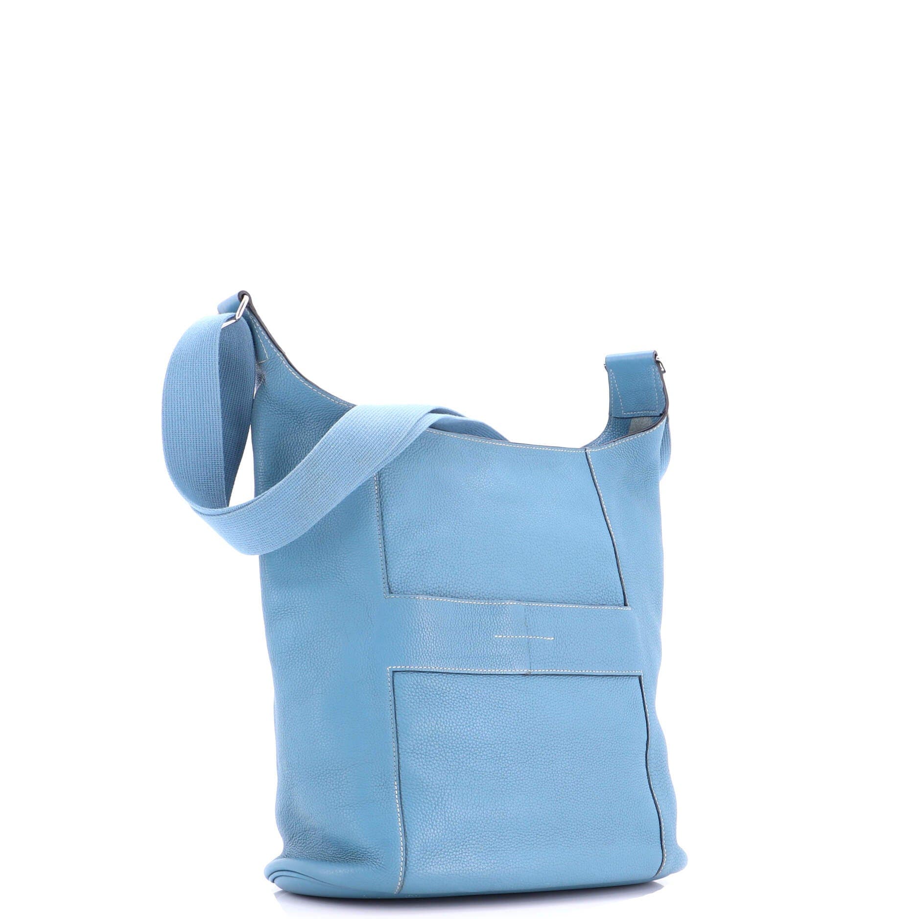 Pre-Owned Hermes Sac Good News Bag Leather GM, Alternate, color, Bleu Jean