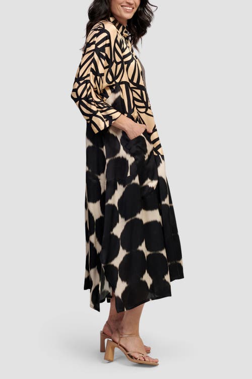 ALEMBIKA ALEMBIKA SERENE MIXED PRINT RELAXED MAXI SHIRT-DRESS