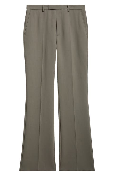 Virgin Wool Flat Front Trousers