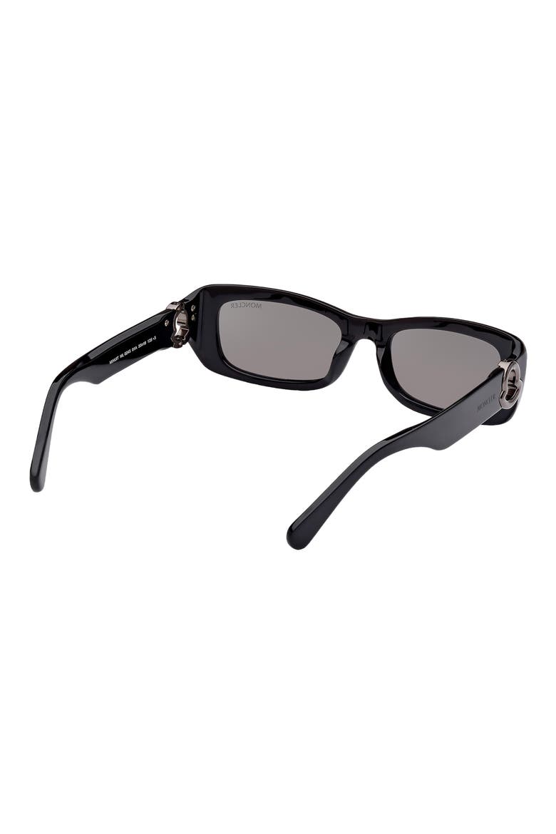 55mm Rectangular Sunglasses, Alternate, color, BLACK/ GUNMETAL/ SMOKE