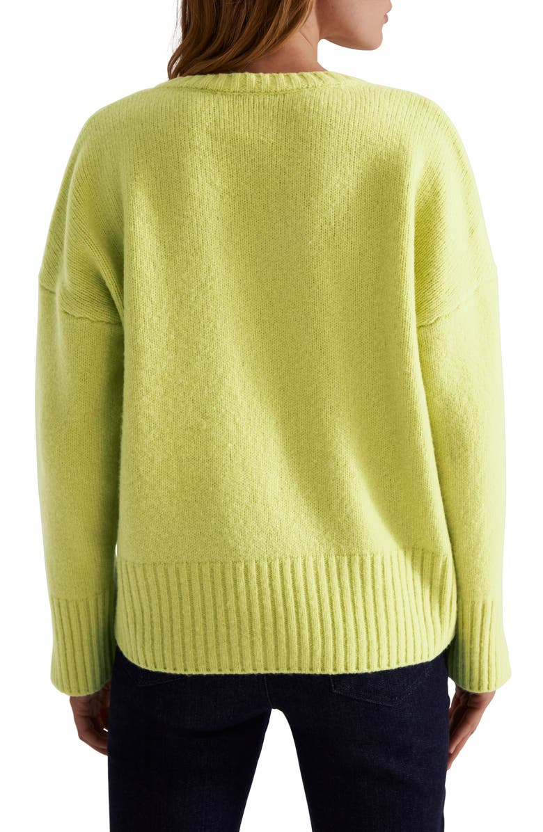 Favorite Daughter The William V-Neck Wool & Cashmere Blend Sweater, Alternate, color, Citron
