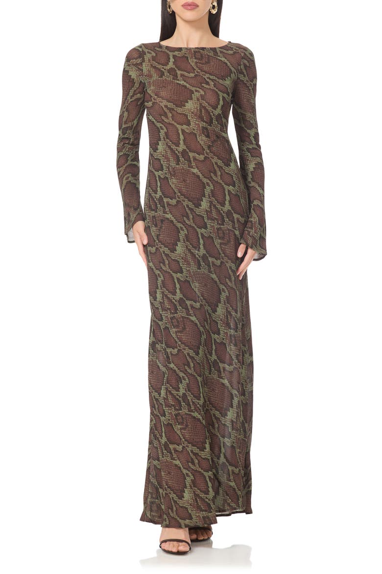 Jetta Maxi Dress, Main, color, EARTHEN SNAKE