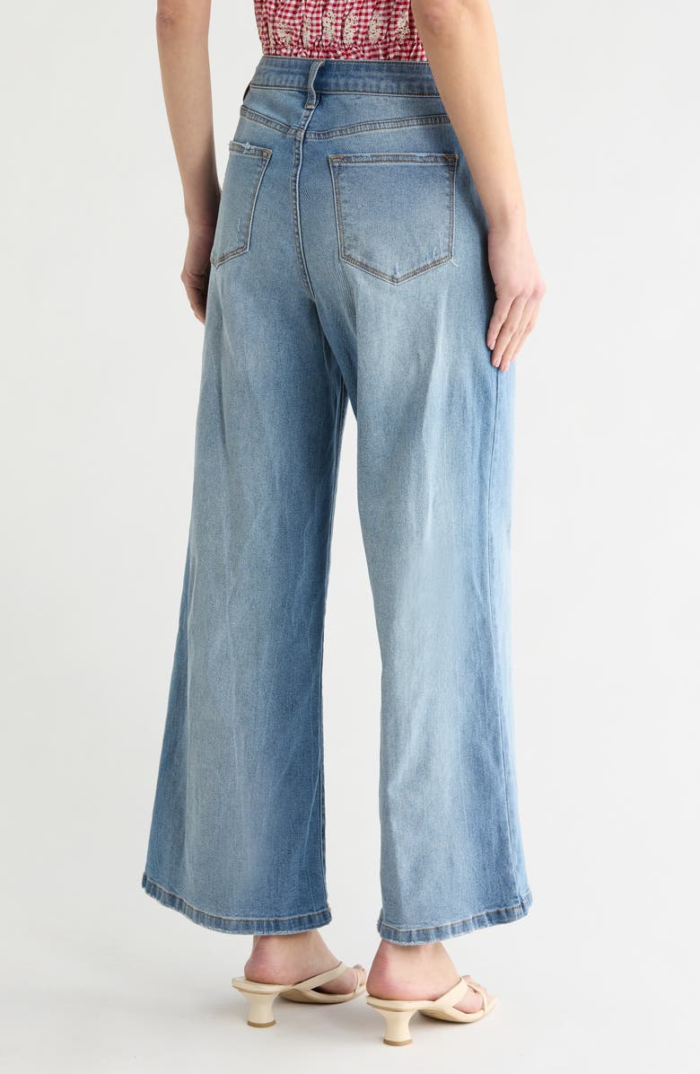 Vigoss Destructed High Waist Baggy Wide Leg Jeans, Alternate, color, Medium Wash