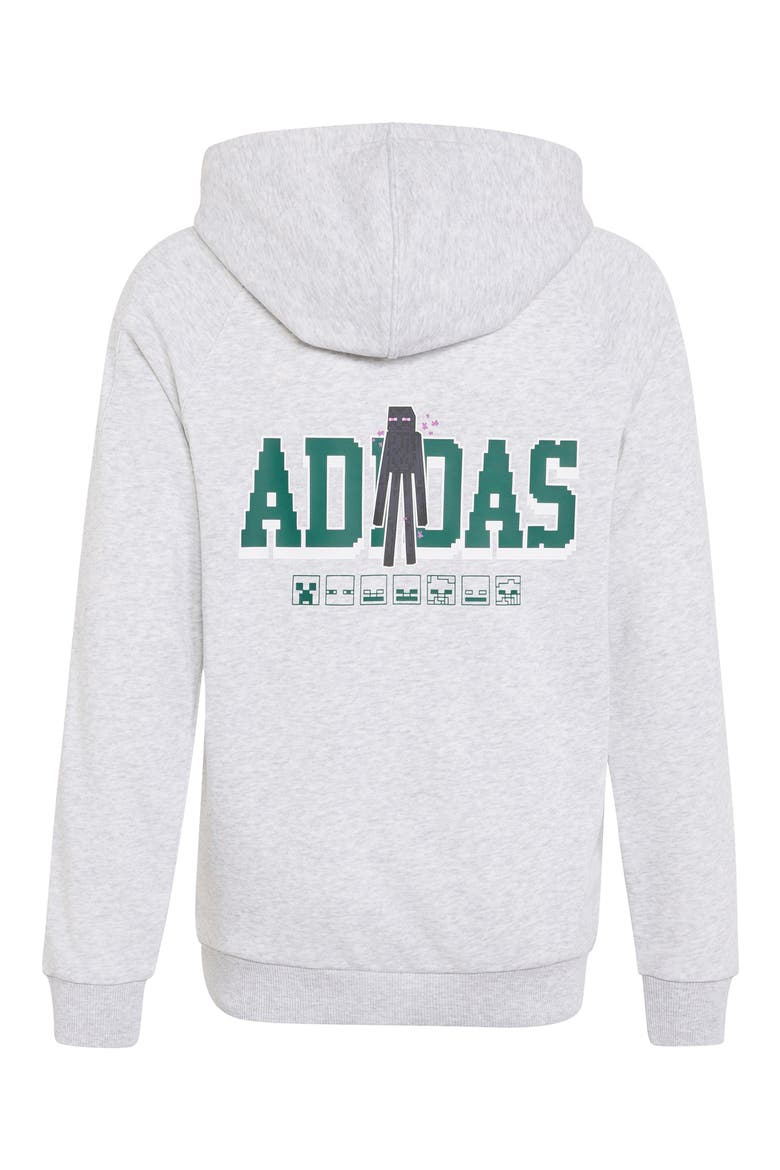 x Minecraft Kids' Hoodie, Alternate, color, LIGHT GREY HEATHER/ WHITE