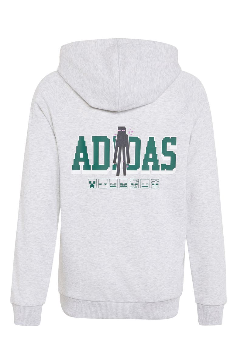 adidas Originals x Minecraft Kids' Hoodie, Alternate, color, Light Grey Heather/ White