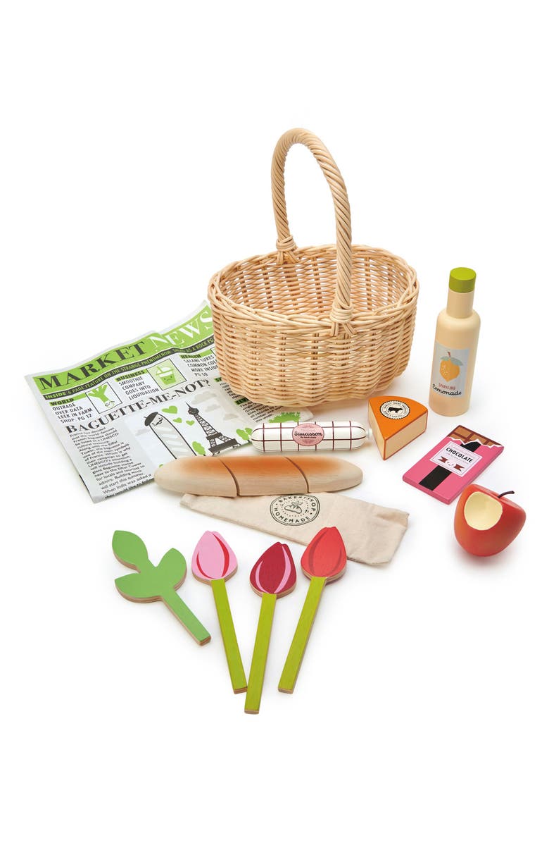 Tender Leaf Toys Wicker Shopping Basket, Alternate, color, Multi