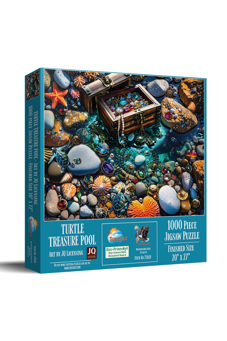 Turtle Treasure Pool 1000 piece Jigsaw Puzzle for Adults, Main, color, Multicolor